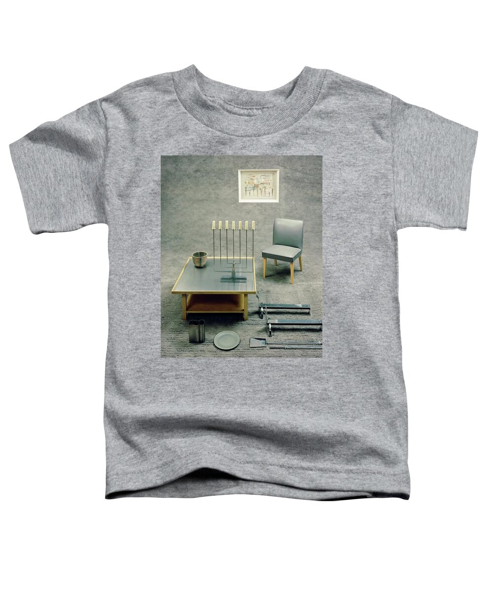 Studio Shot Toddler T-Shirt featuring the photograph The Interior Design Of A Gray Living Room by Haanel Cassidy