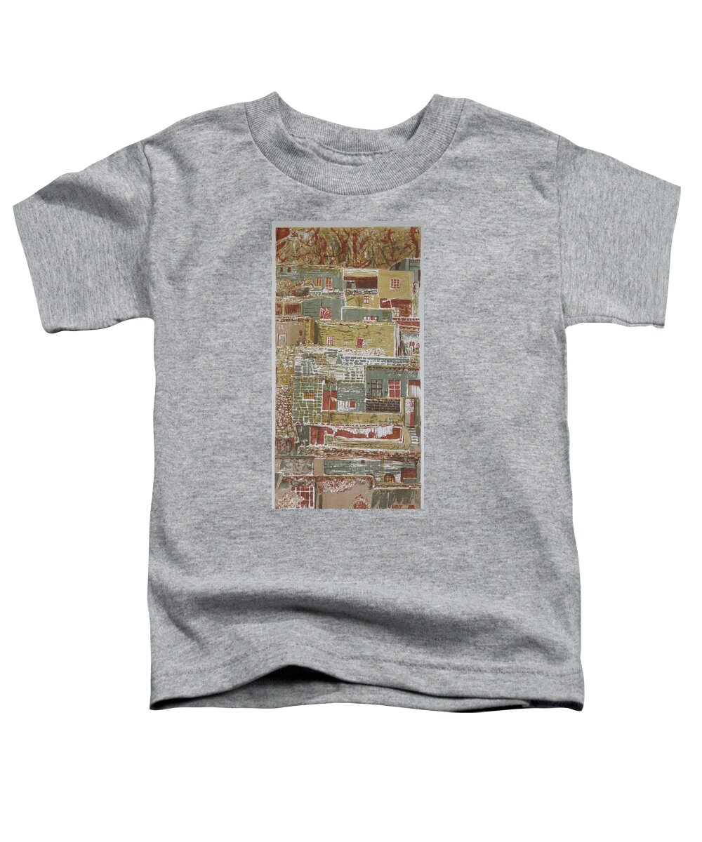 Religious Toddler T-Shirt featuring the painting The Mountain Village by Ousama Lazkani