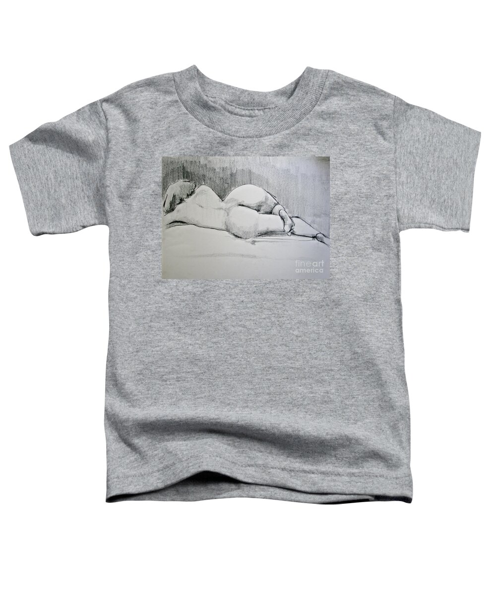 Nude Toddler T-Shirt featuring the drawing The Nap by Rory Siegel
