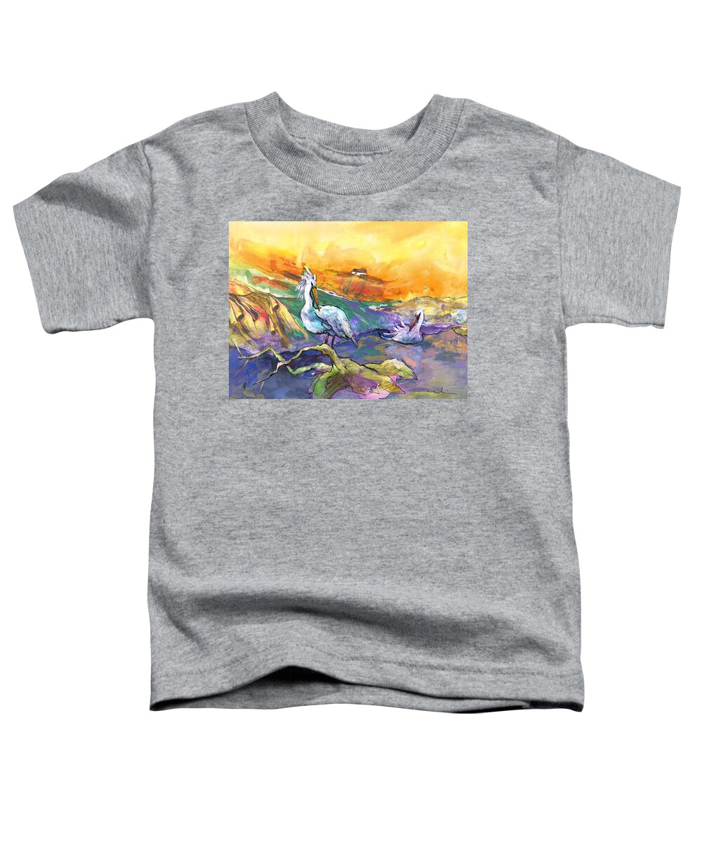Fantasy Toddler T-Shirt featuring the painting The Pelican Affair by Miki De Goodaboom