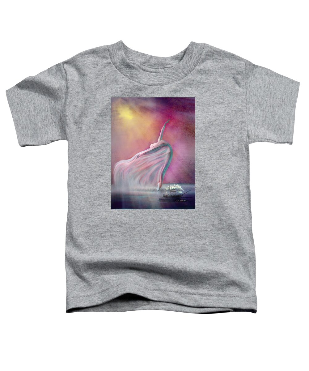 Wind Toddler T-Shirt featuring the painting The Wind Fairy by Angela Stanton