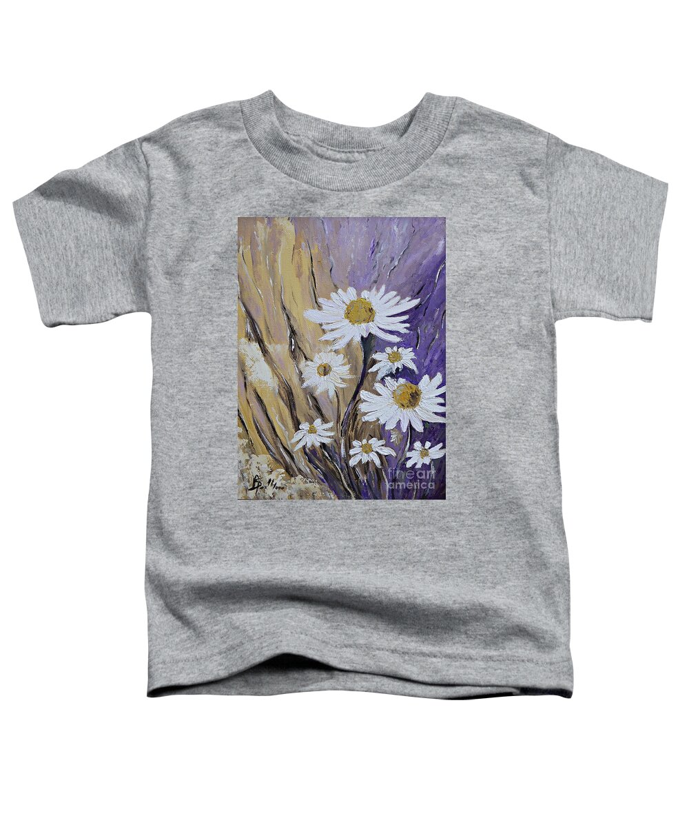 Daisy Toddler T-Shirt featuring the painting This spring daisies by Amalia Suruceanu