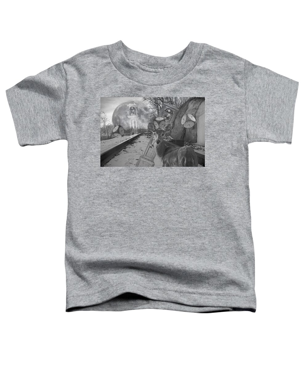 Train Toddler T-Shirt featuring the digital art Time is a Target by Betsy Knapp
