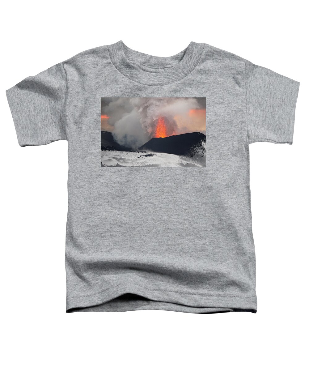 Feb0514 Toddler T-Shirt featuring the photograph Tolbachik Volcano Erupting Kamchatka by Sergey Gorshkov