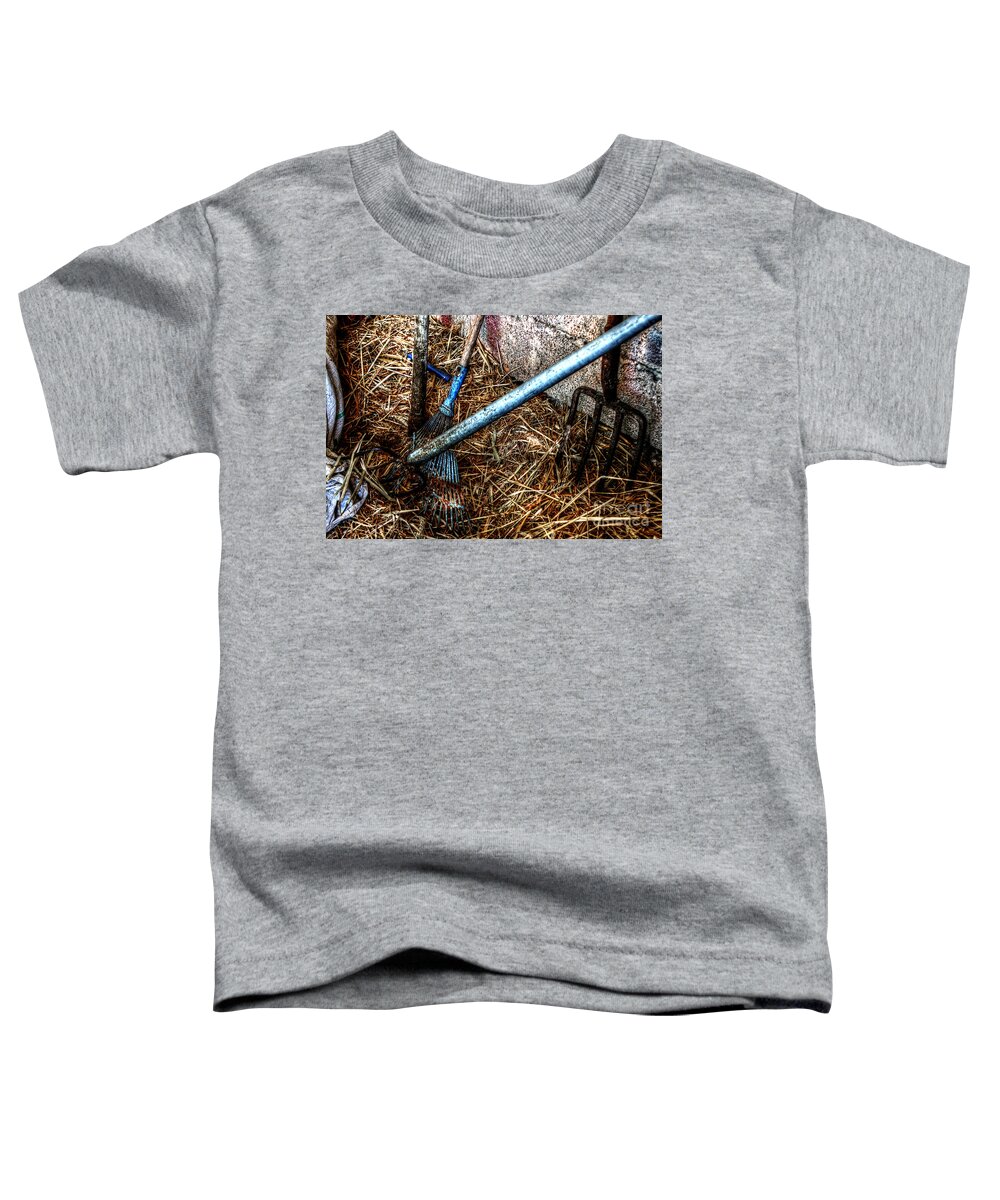 Farm Toddler T-Shirt featuring the photograph Olde Tools Of The Trade by Doc Braham