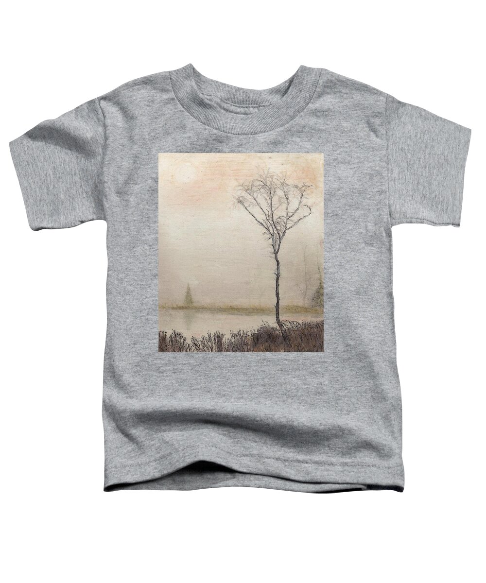 Nature Toddler T-Shirt featuring the mixed media Tranquil Morning by Cara Frafjord