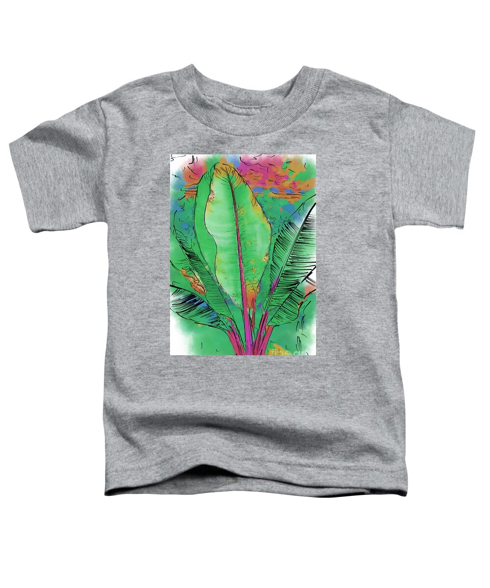 Tropical Toddler T-Shirt featuring the painting Tropical Foliage by Kirt Tisdale