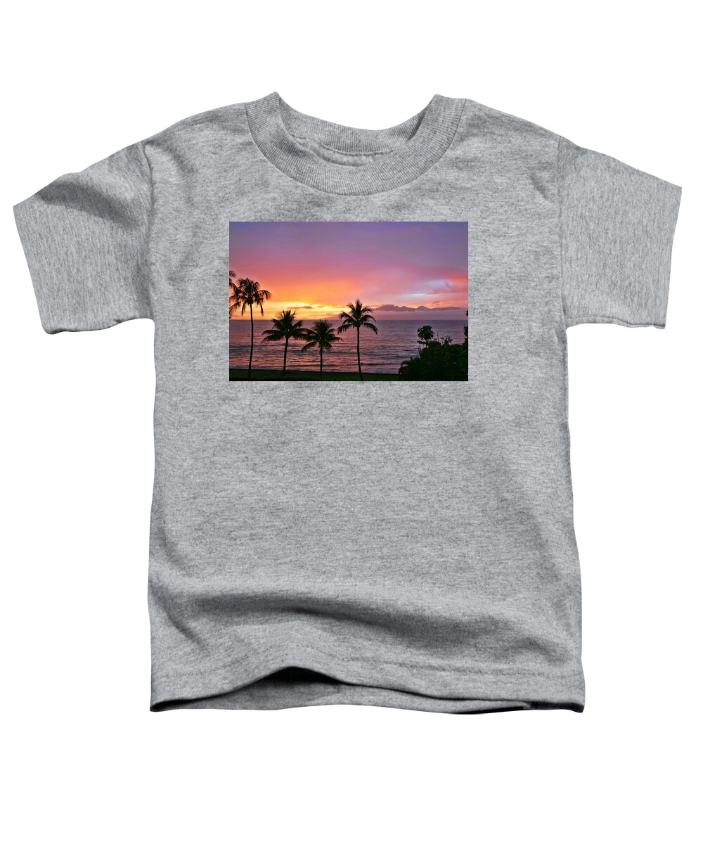 Sunset Toddler T-Shirt featuring the photograph Tropical Sunset by Peggy Collins