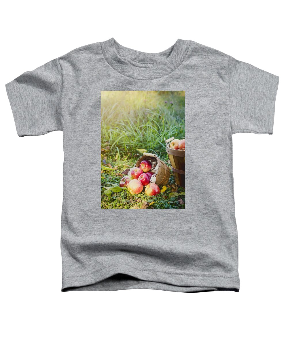 Peck Of Apples Toddler T-Shirt featuring the photograph Tumbling Out by Heather Applegate
