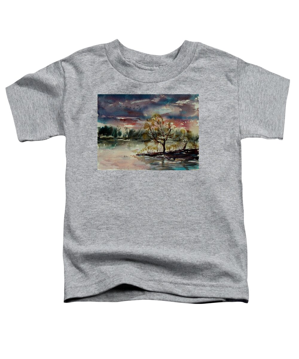 Twilight Toddler T-Shirt featuring the painting Twilight Serenade II by Xueling Zou