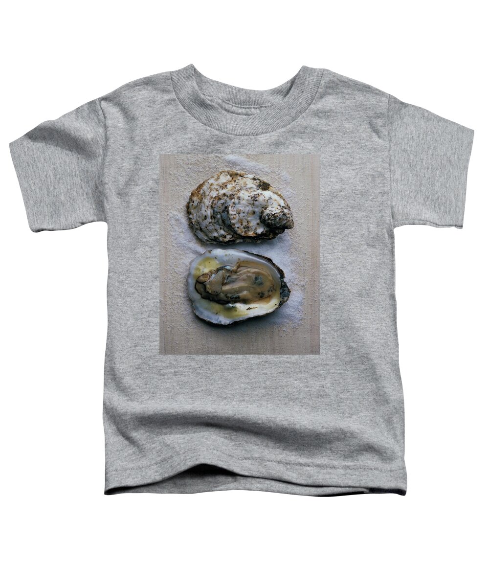 Cooking Toddler T-Shirt featuring the photograph Two Oysters by Romulo Yanes