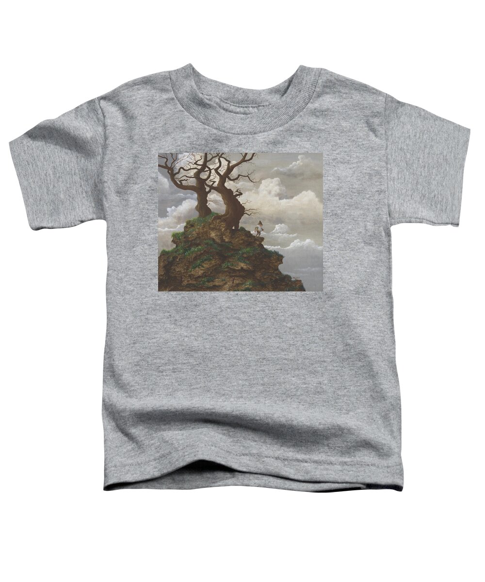 Fantasy Toddler T-Shirt featuring the painting Two Trees on a Hill by Peter Rashford