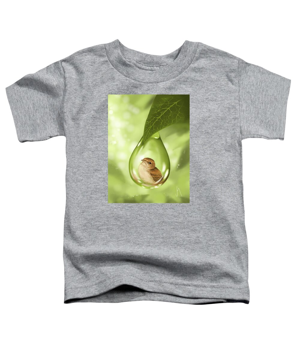 Bird Toddler T-Shirt featuring the painting Under protection by Veronica Minozzi