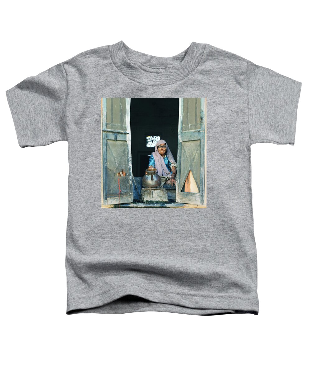 India Toddler T-Shirt featuring the photograph Varanasi Water Seller by Shaun Higson