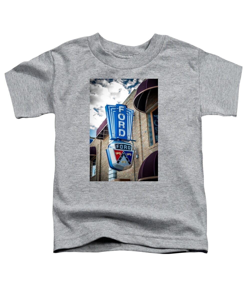 Ford Toddler T-Shirt featuring the photograph Vintage Ford Sign by Paul Freidlund
