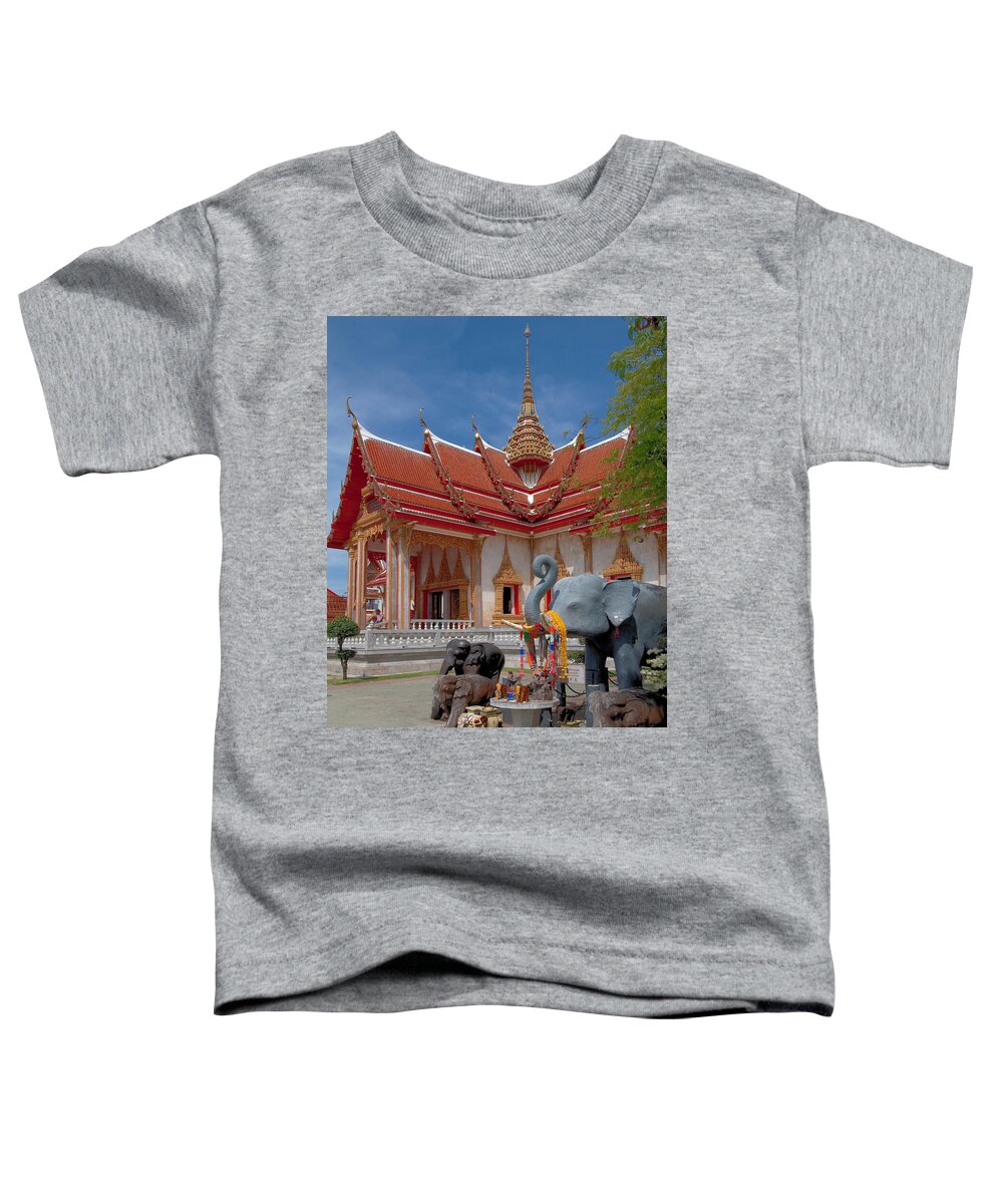 Scenic Toddler T-Shirt featuring the photograph Wat Chalong Wiharn and Elephant Tribute DTHP045 by Gerry Gantt