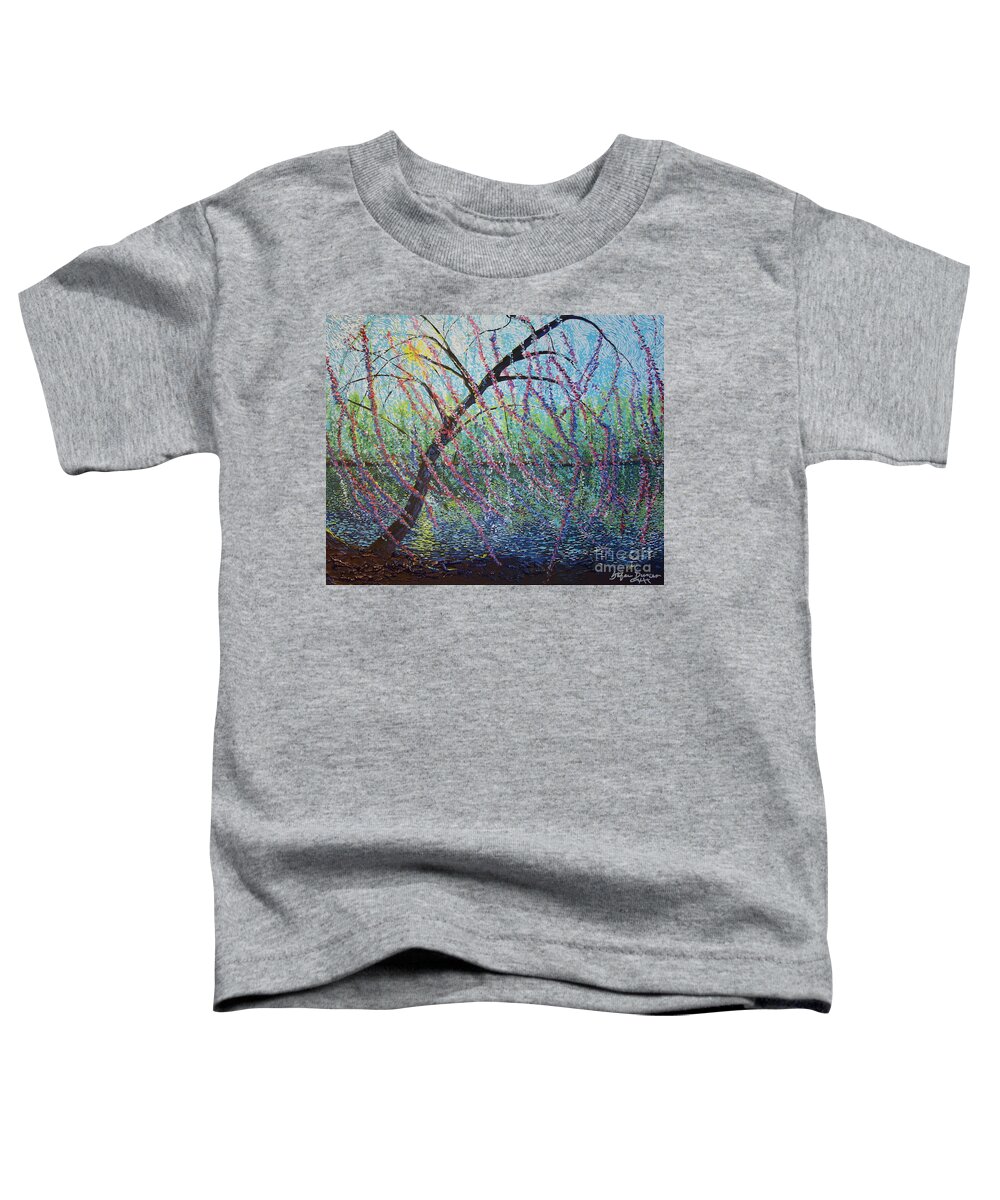 Squiggles Toddler T-Shirt featuring the painting Weeping Cherry by Stefan Duncan