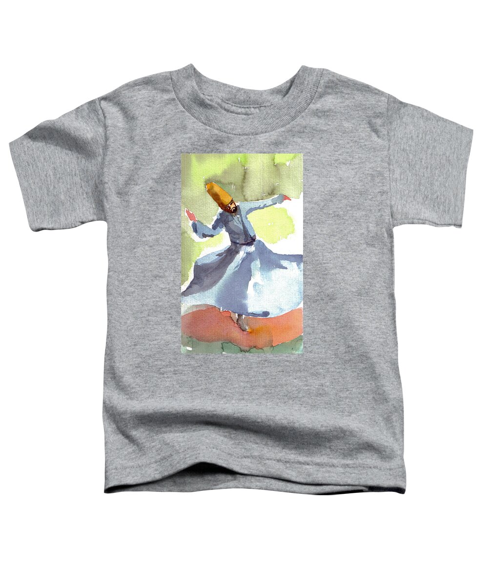 Dervish Toddler T-Shirt featuring the painting Whirling Dervish by Faruk Koksal