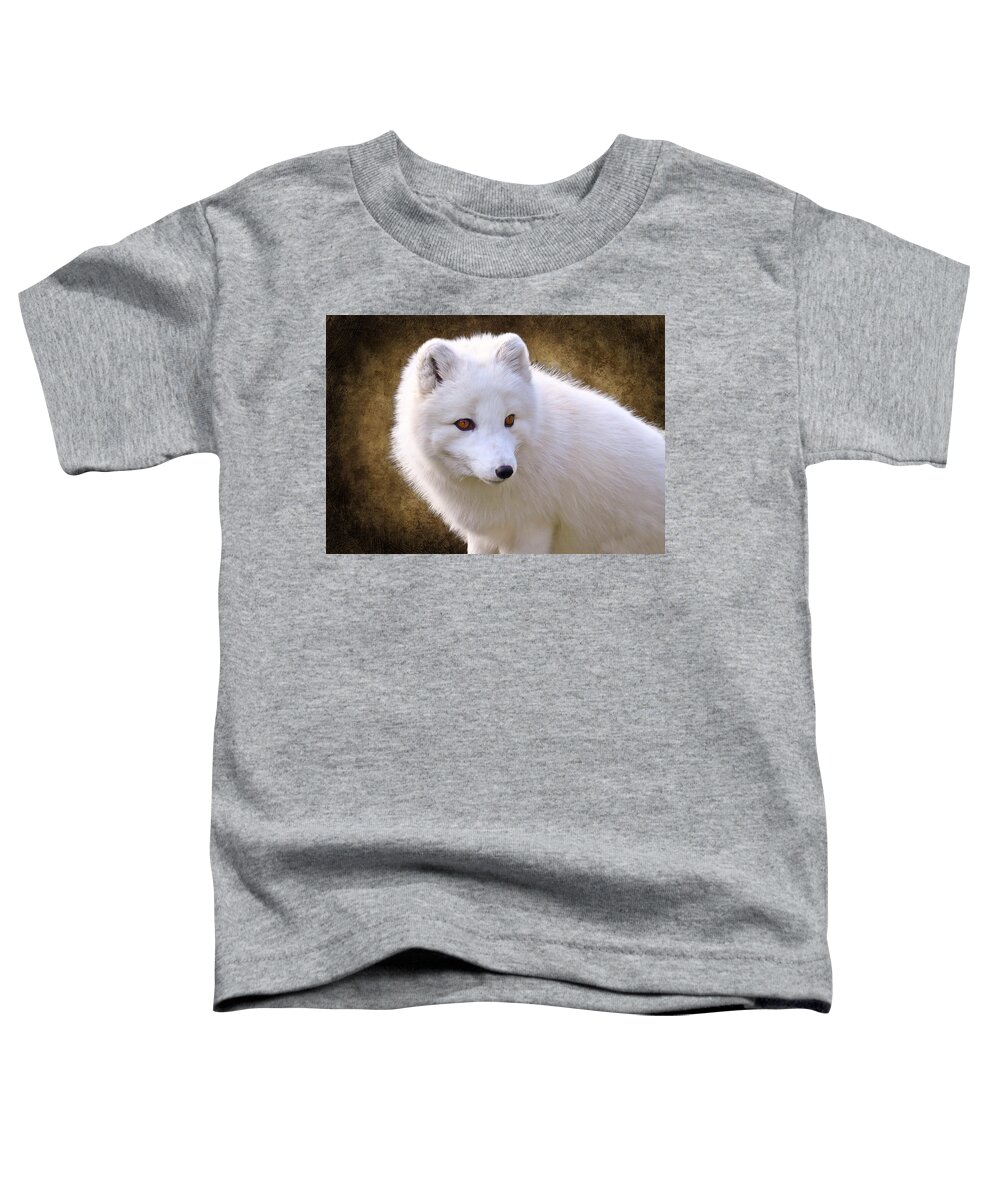 Arctic Fox Toddler T-Shirt featuring the photograph White Arctic Fox by Steve McKinzie