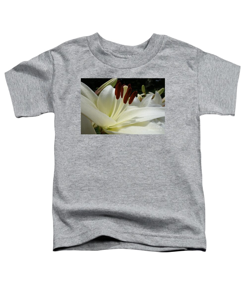 White Asiatic Lily Toddler T-Shirt featuring the photograph White Asiatic Lily by Jacqueline Athmann