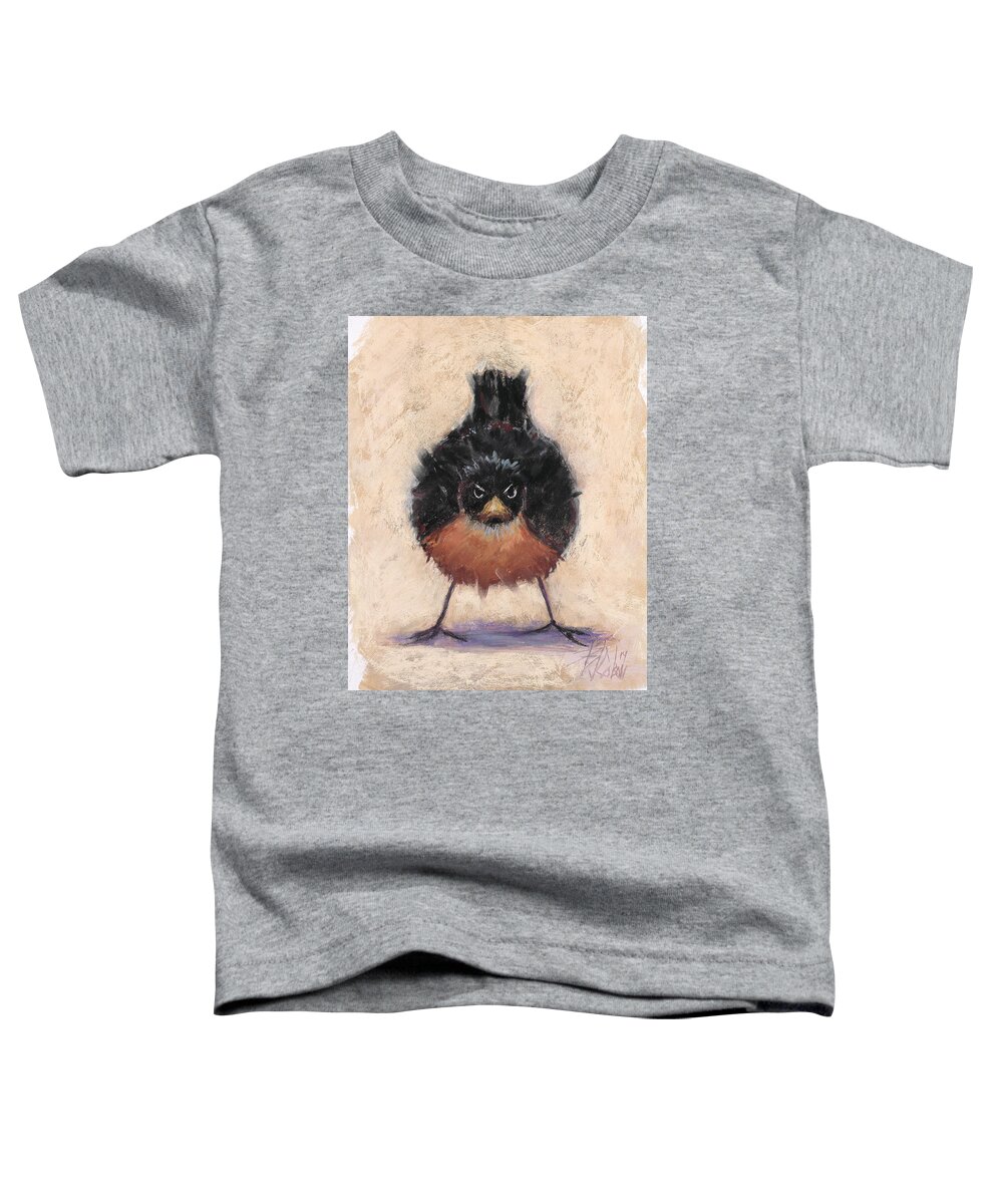 Mad Bird Toddler T-Shirt featuring the pastel Who Are You Calling Fat by Billie Colson
