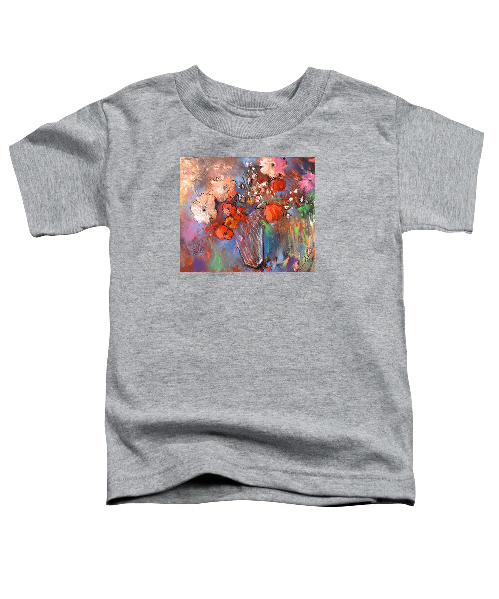 Flowers Toddler T-Shirt featuring the painting Wild Flower Bouquets 03 by Miki De Goodaboom