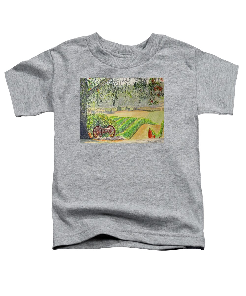 Winery Toddler T-Shirt featuring the painting Willamette Valley Winery by Carol Flagg