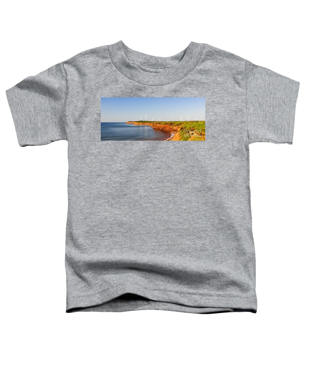 Windmills Toddler T-Shirt featuring the photograph Wind turbines on atlantic coast 2 by Elena Elisseeva