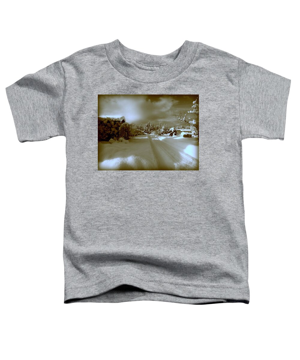 Winter Toddler T-Shirt featuring the photograph Winter Lane by Micki Findlay