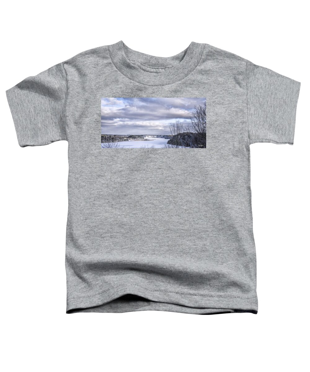 Winter Toddler T-Shirt featuring the photograph Winter on the AuSable River by Peg Runyan
