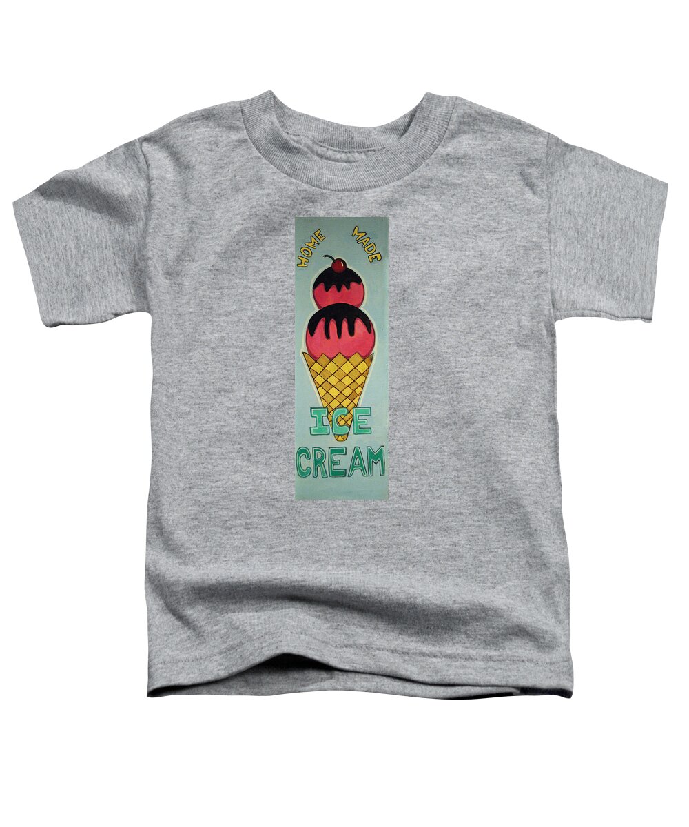 Ice Cream Signs Toddler T-Shirt featuring the painting With a Cherry on Top by Patricia Arroyo