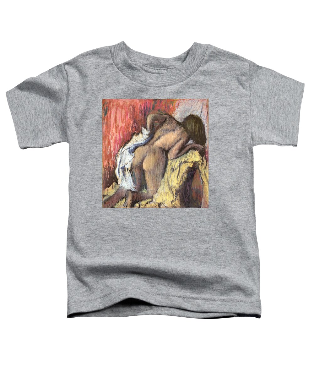 Degas Toddler T-Shirt featuring the painting Woman Drying Herself by Edgar Degas