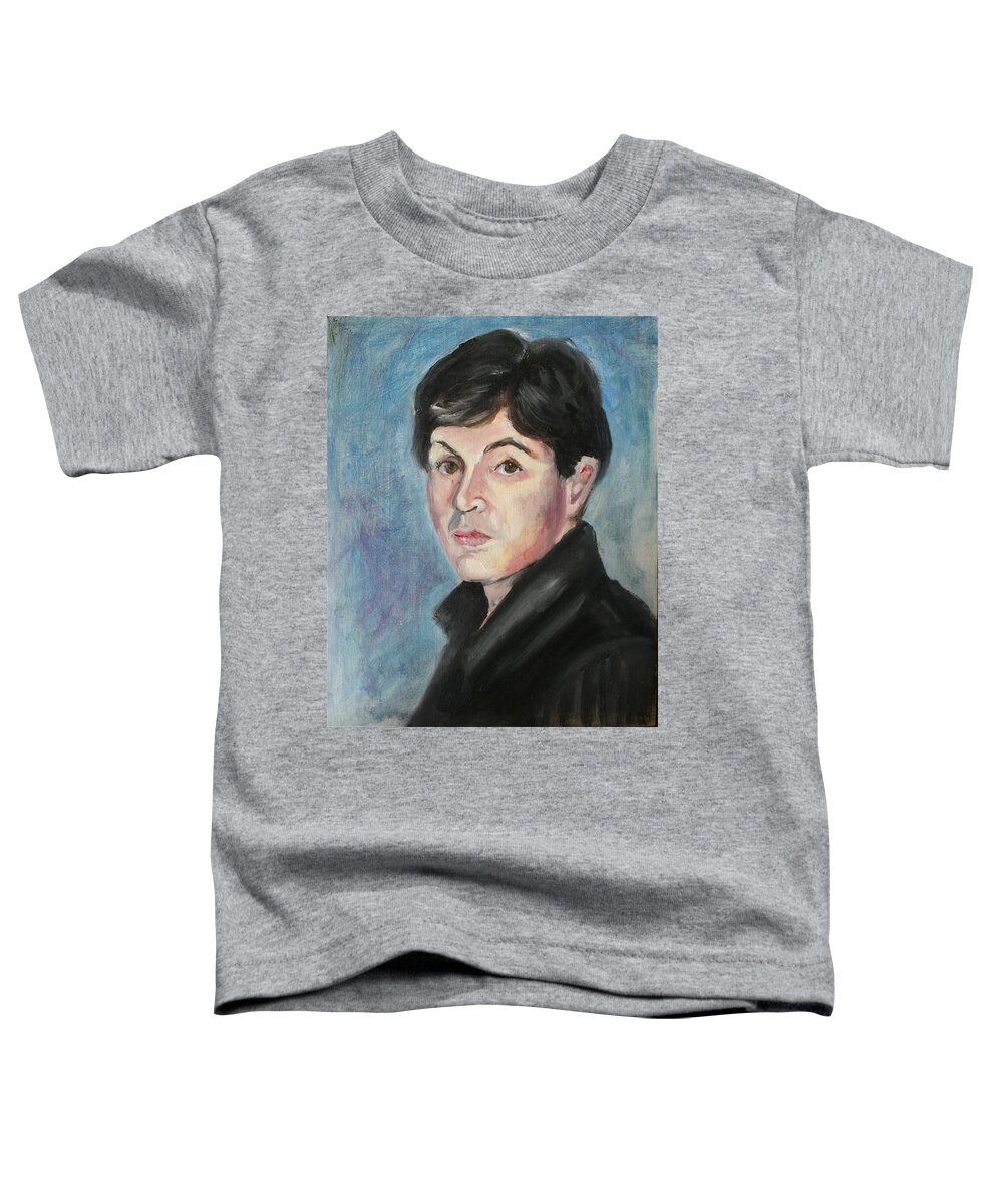 Paul Mccartney Toddler T-Shirt featuring the painting Young Paul McCartney by Melinda Saminski
