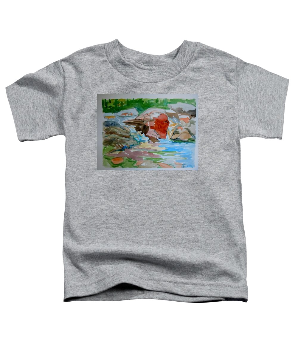 Maine Toddler T-Shirt featuring the painting Surry Falls by Francine Frank