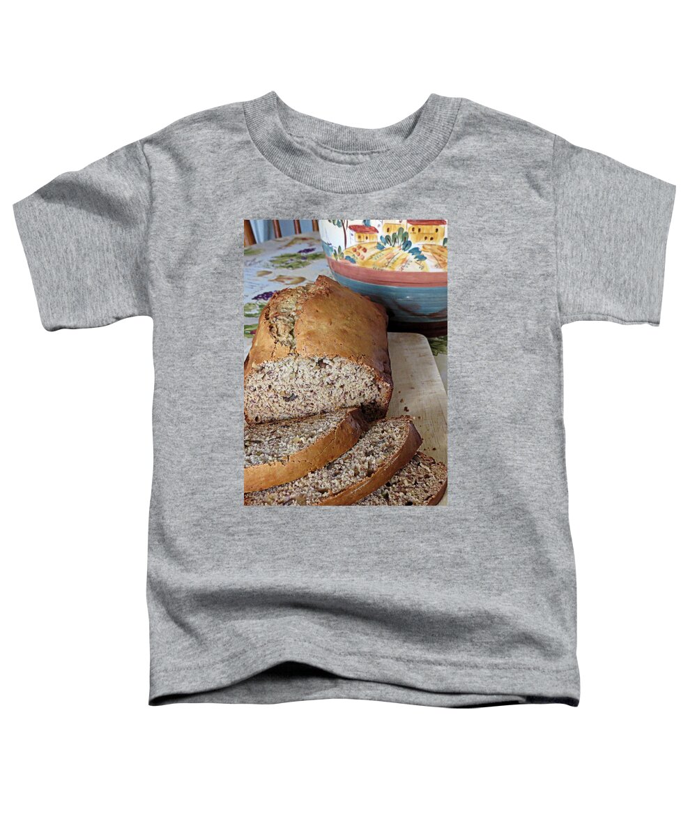 Food Toddler T-Shirt featuring the photograph Banana Nut Bread by Janice Drew