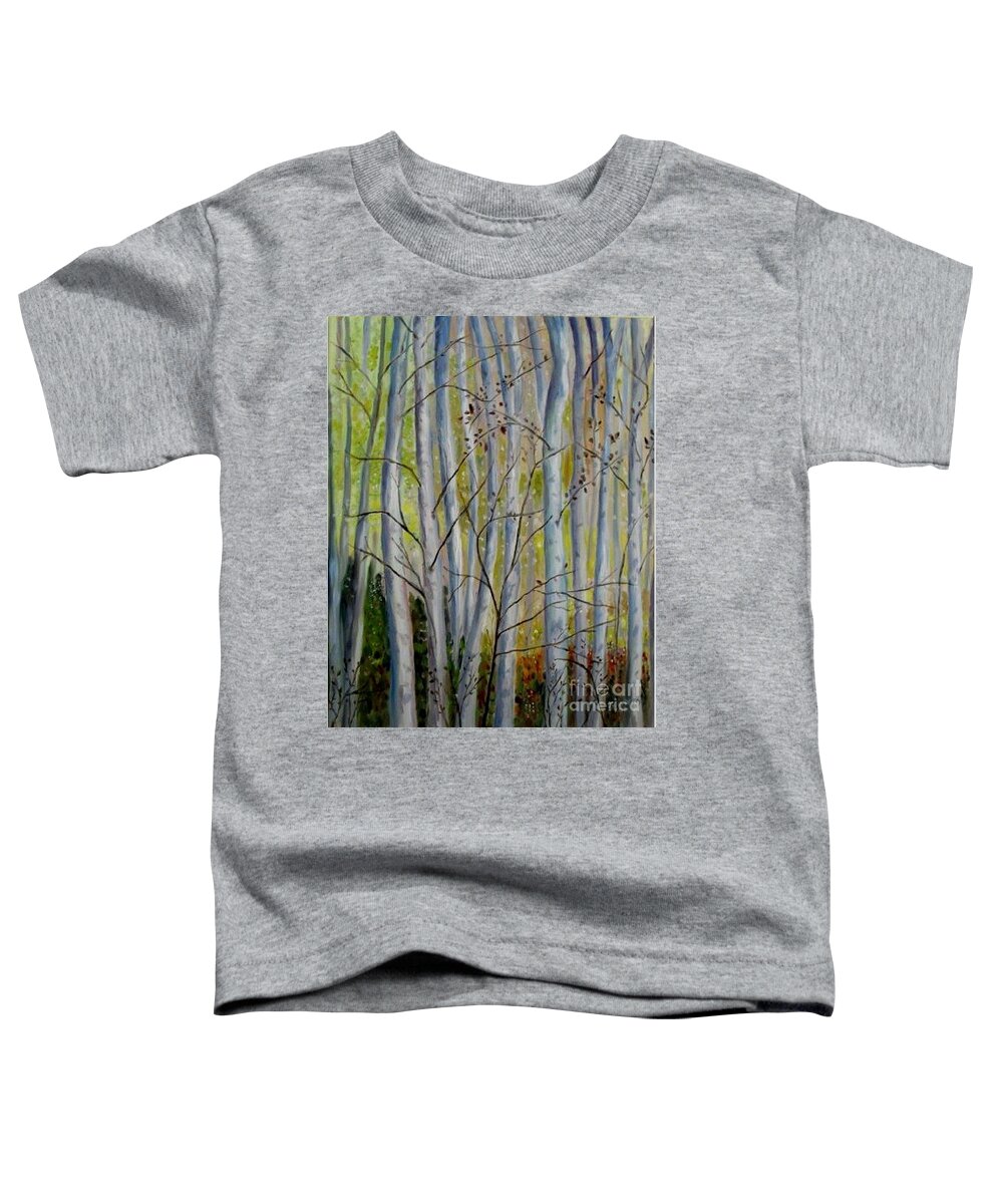 Birch Toddler T-Shirt featuring the painting Birch Forest by Julie Brugh Riffey