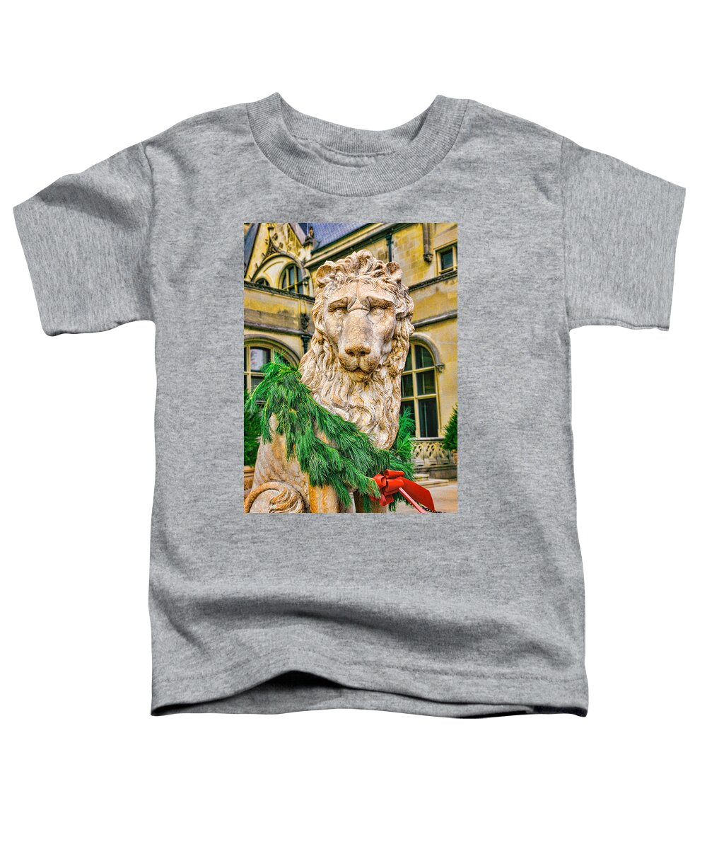 Lion Toddler T-Shirt featuring the photograph Christmas Lion at Biltmore by William Jobes