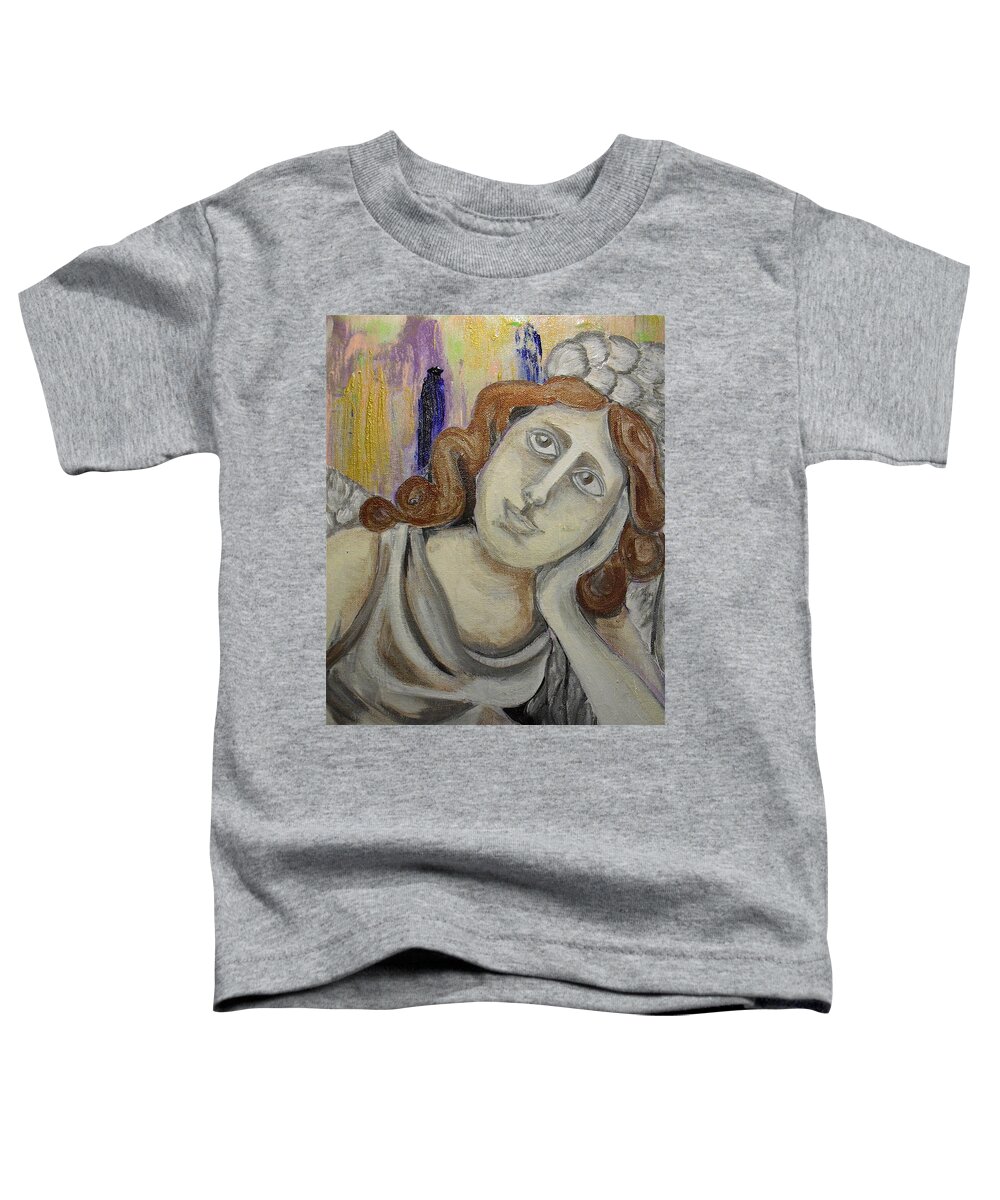 Angels Toddler T-Shirt featuring the painting Deep in Thought by Melissa Torres