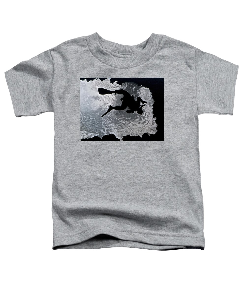 Diver Silhouette Toddler T-Shirt featuring the photograph Diver Exit by Bill Owen