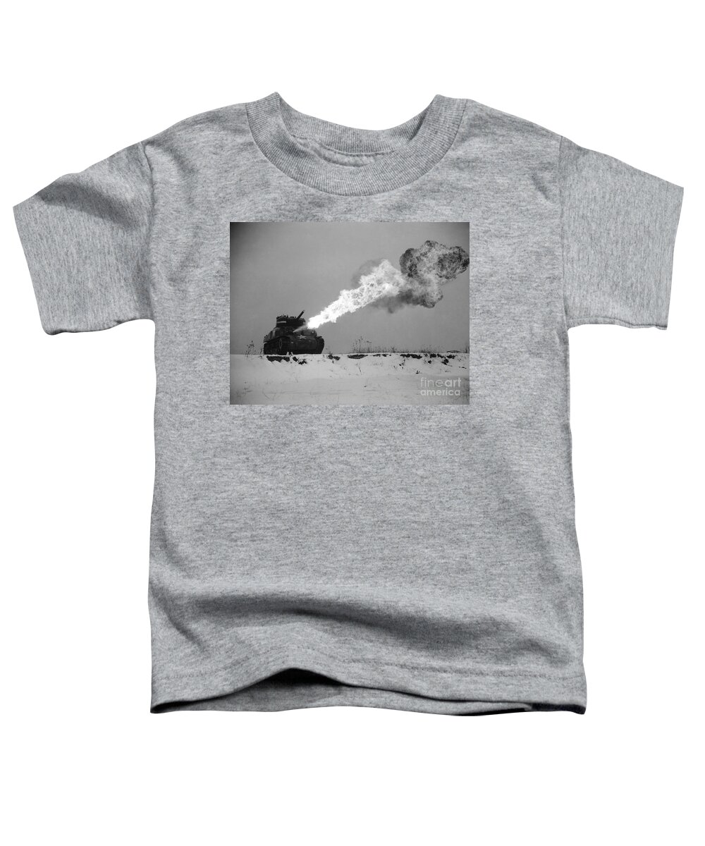 Tank Toddler T-Shirt featuring the photograph Flame-throwing Tank by Photo Researchers