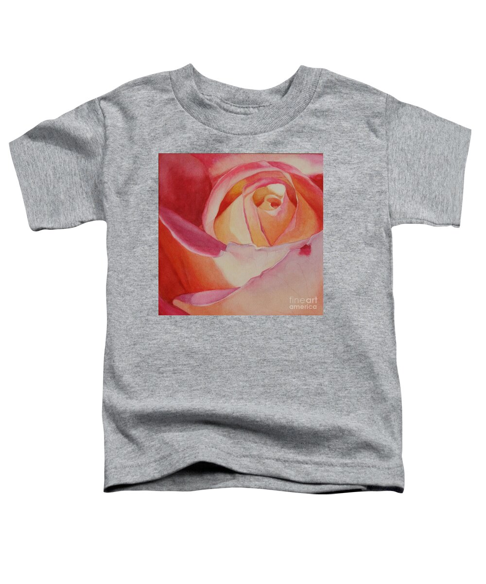 Flowers Toddler T-Shirt featuring the painting Heart of a Rose 3 by Jan Lawnikanis