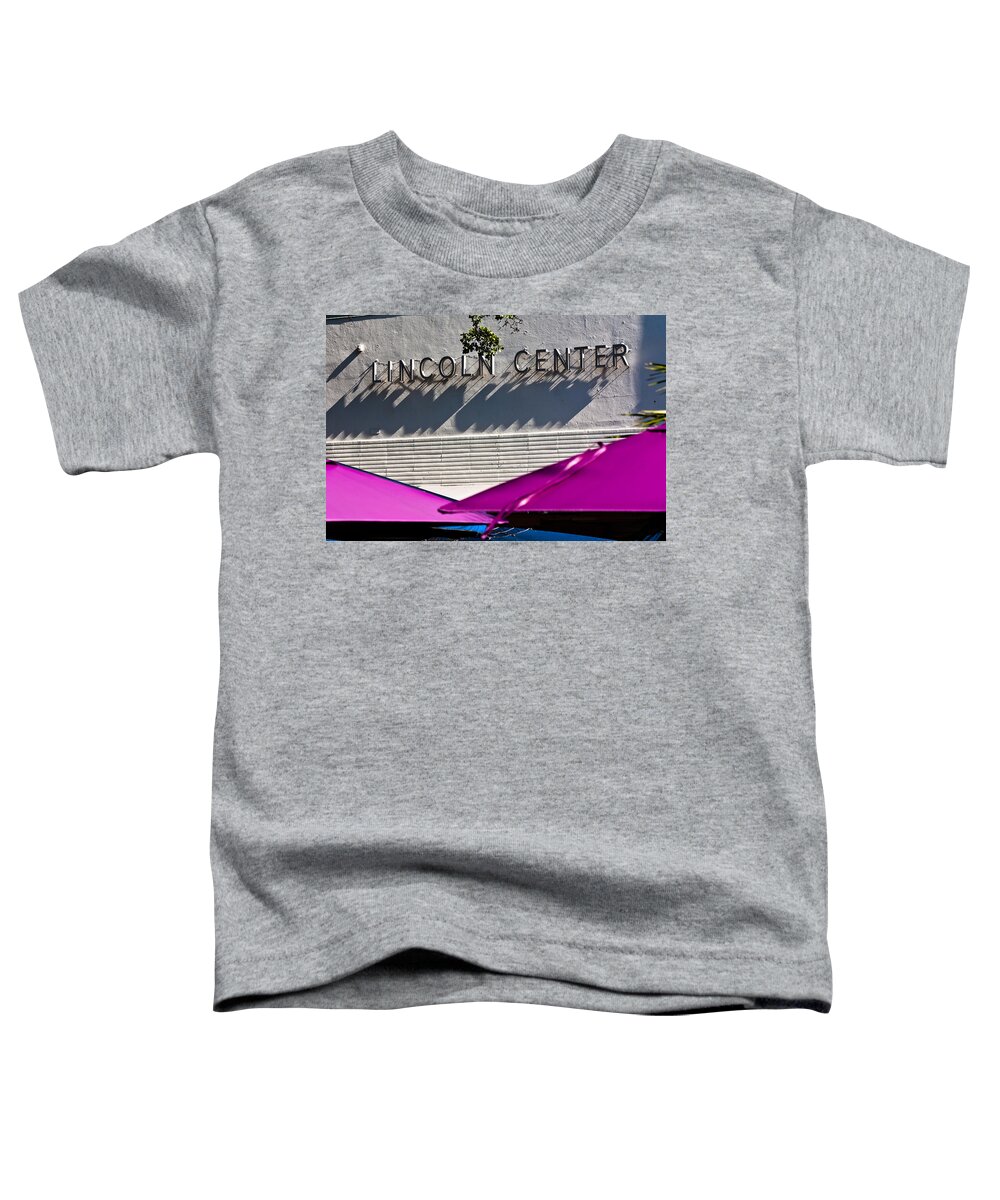 Architectural Features Toddler T-Shirt featuring the photograph Lincoln Center Sign by Ed Gleichman