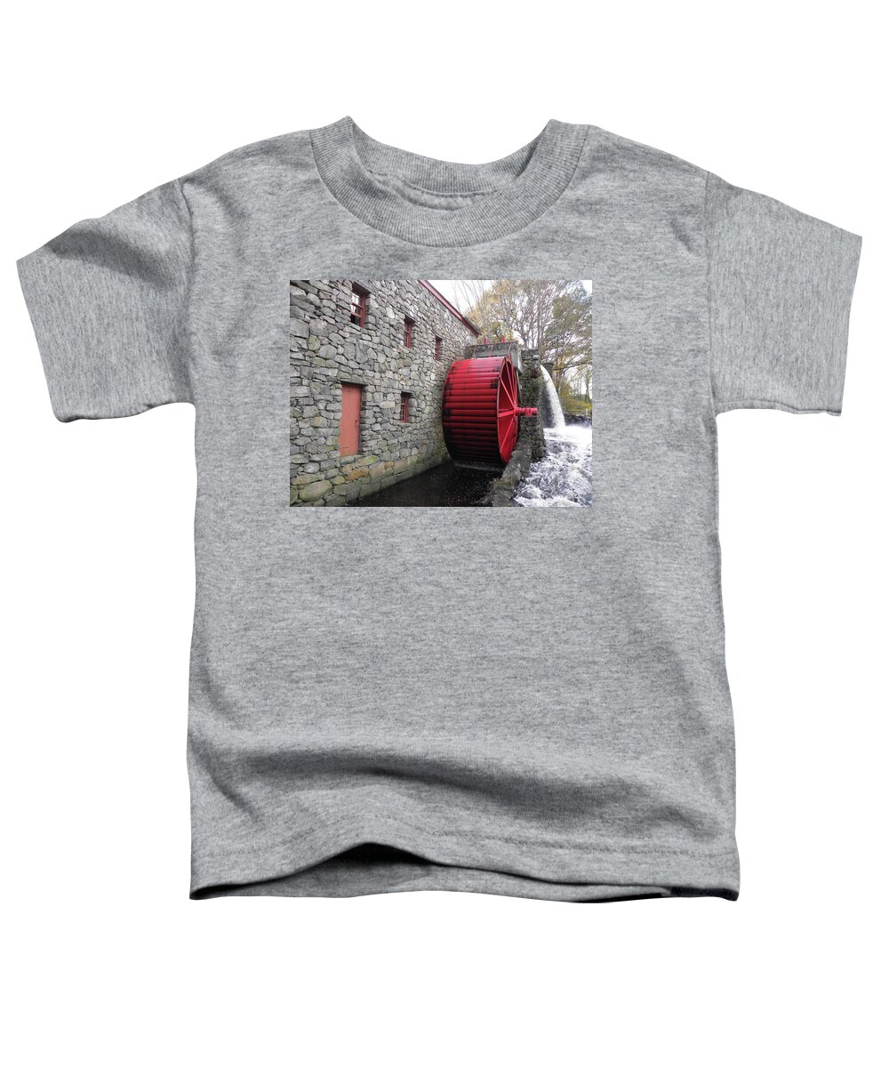 Longfellow Toddler T-Shirt featuring the photograph Longfellow Grist Mill x2 by Kim Galluzzo