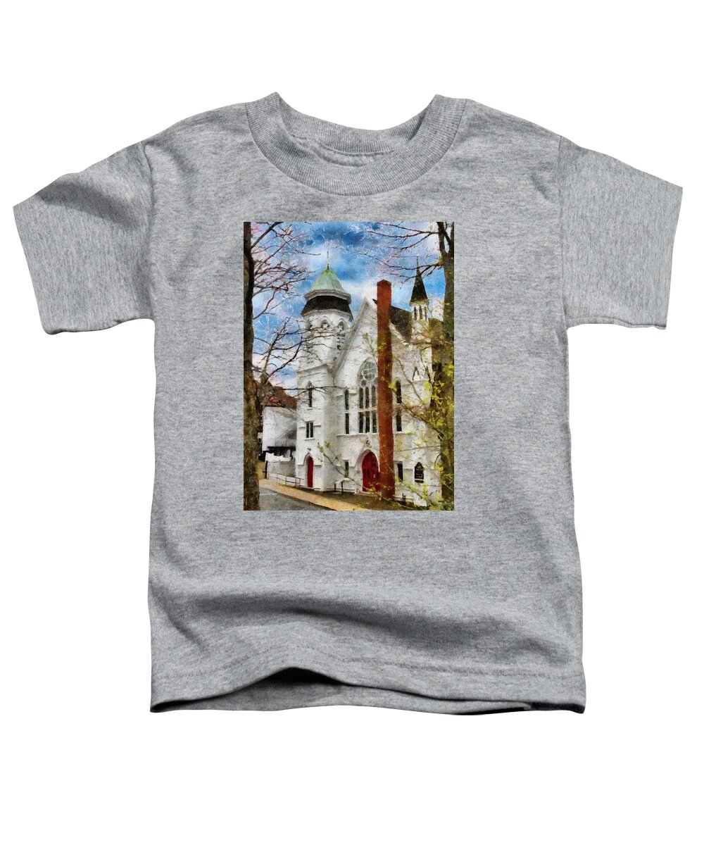 Church Toddler T-Shirt featuring the painting Lunenburg United by Jeffrey Kolker