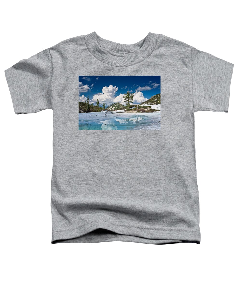 Cascades Toddler T-Shirt featuring the photograph Mount Shasta from Hart Lake by Greg Nyquist