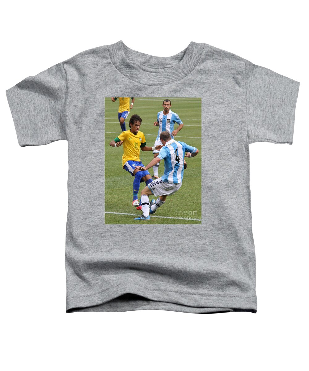Lee Dos Santos Toddler T-Shirt featuring the photograph Neymar Doing His Thing III by Lee Dos Santos