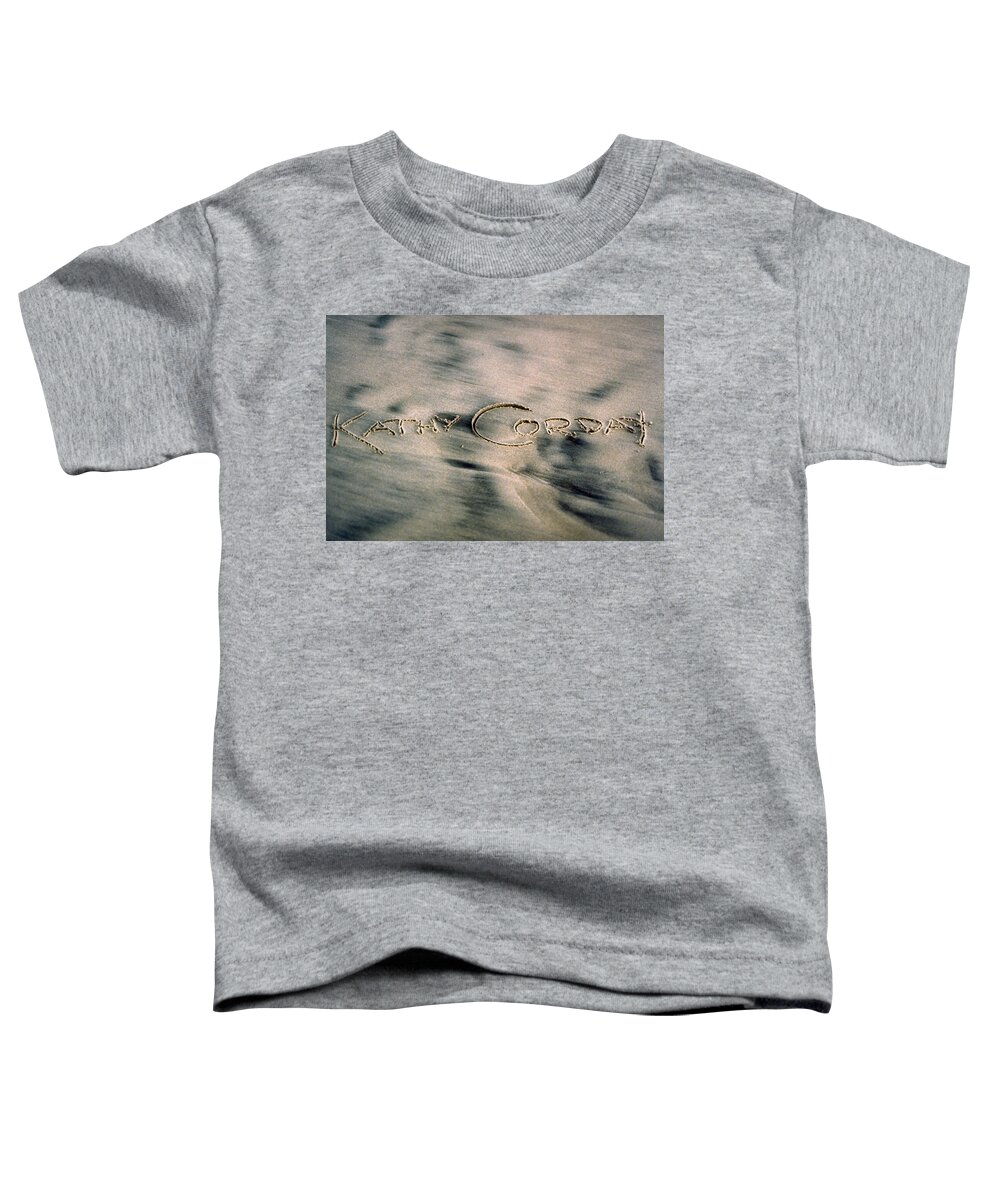 Sand Toddler T-Shirt featuring the photograph SandScript by Kathy Corday