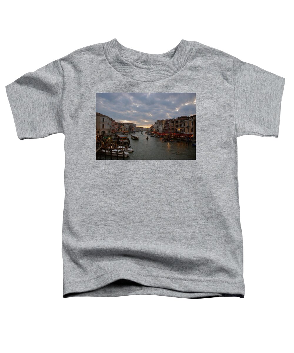 Sunset Toddler T-Shirt featuring the photograph Sun Sets Over Venice by Eric Tressler