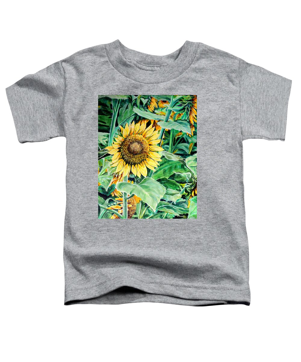 Landscape Toddler T-Shirt featuring the painting Sunflower by Karl Wagner