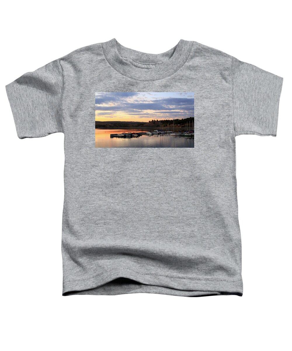 Landscape Toddler T-Shirt featuring the photograph Sunset on the Lake by Donald J Gray